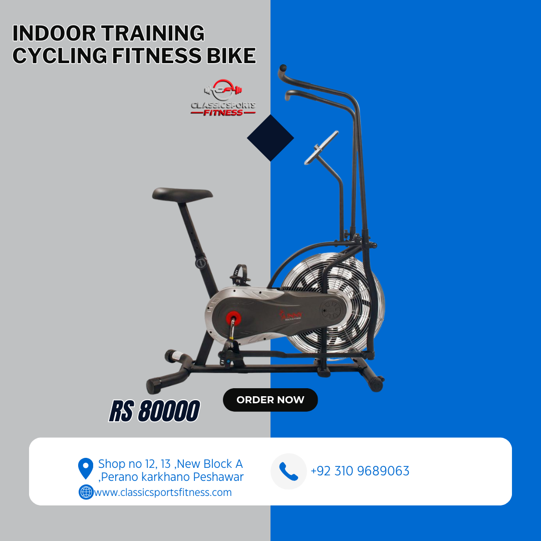 Sunny Health & Fitness Motion Air Bike, Fan Exercise Bike with Unlimited Resistance and Tablet Holder